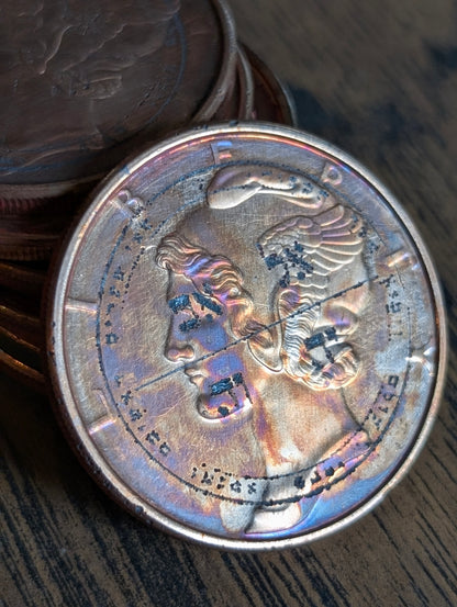 Copper Mercury Dime | Etched Mercury in Virgo Talismans
