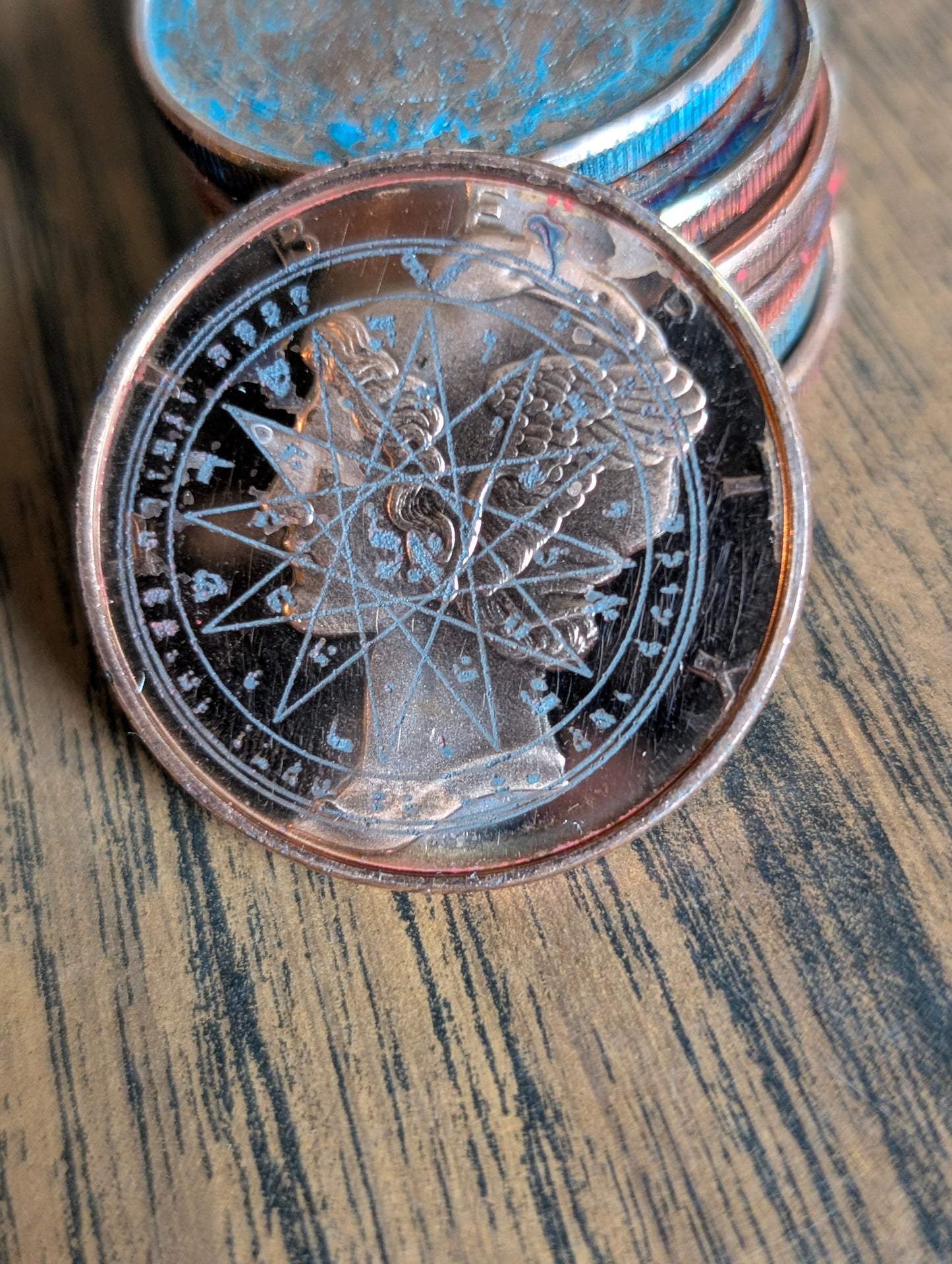 Copper Mercury Dime | Etched Mercury in Virgo Talismans