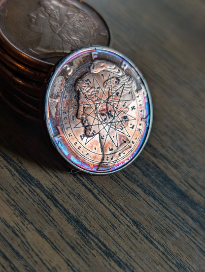Copper Mercury Dime | Etched Mercury in Virgo Talismans