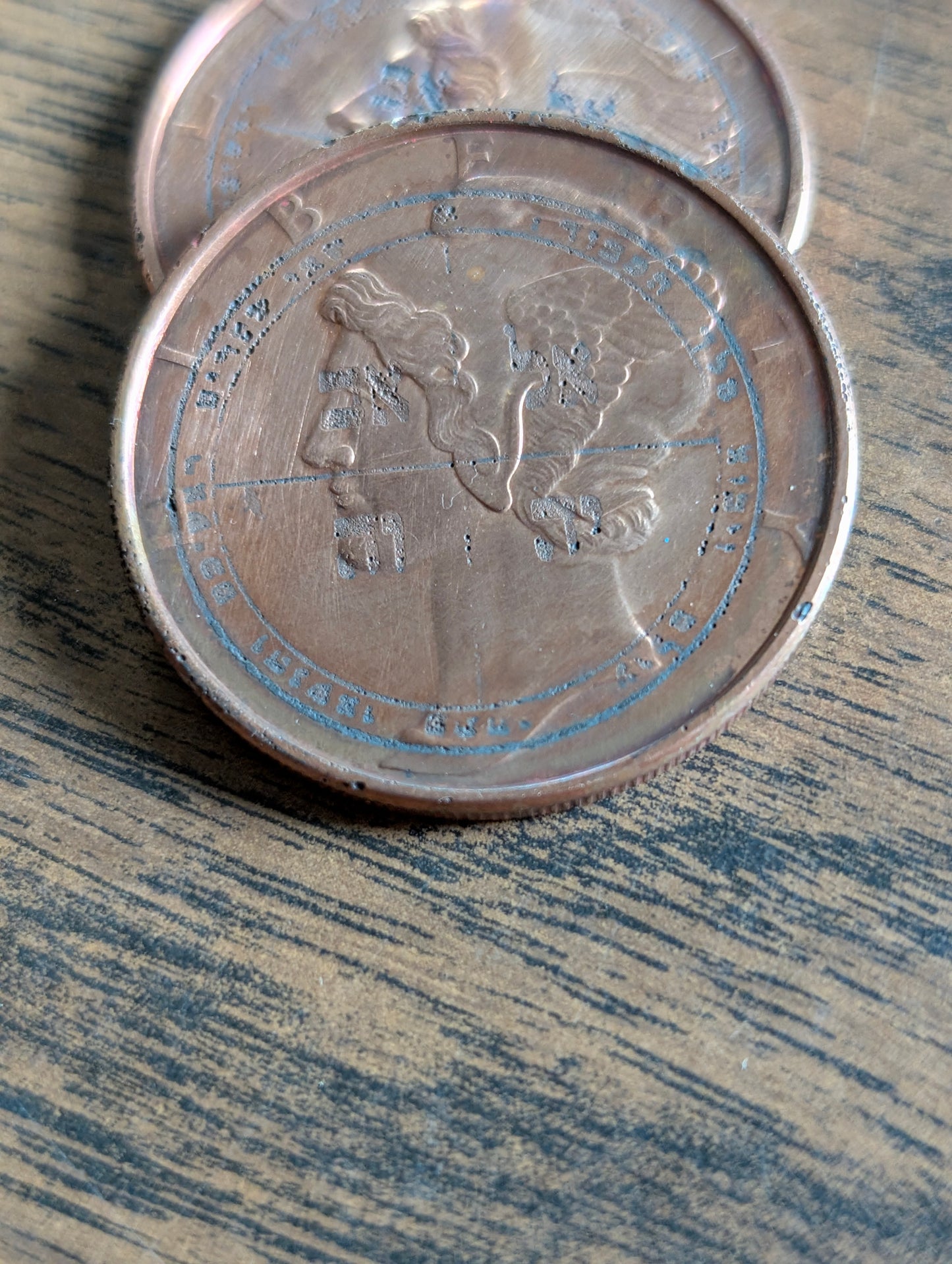 Copper Mercury Dime | Etched Mercury in Virgo Talismans