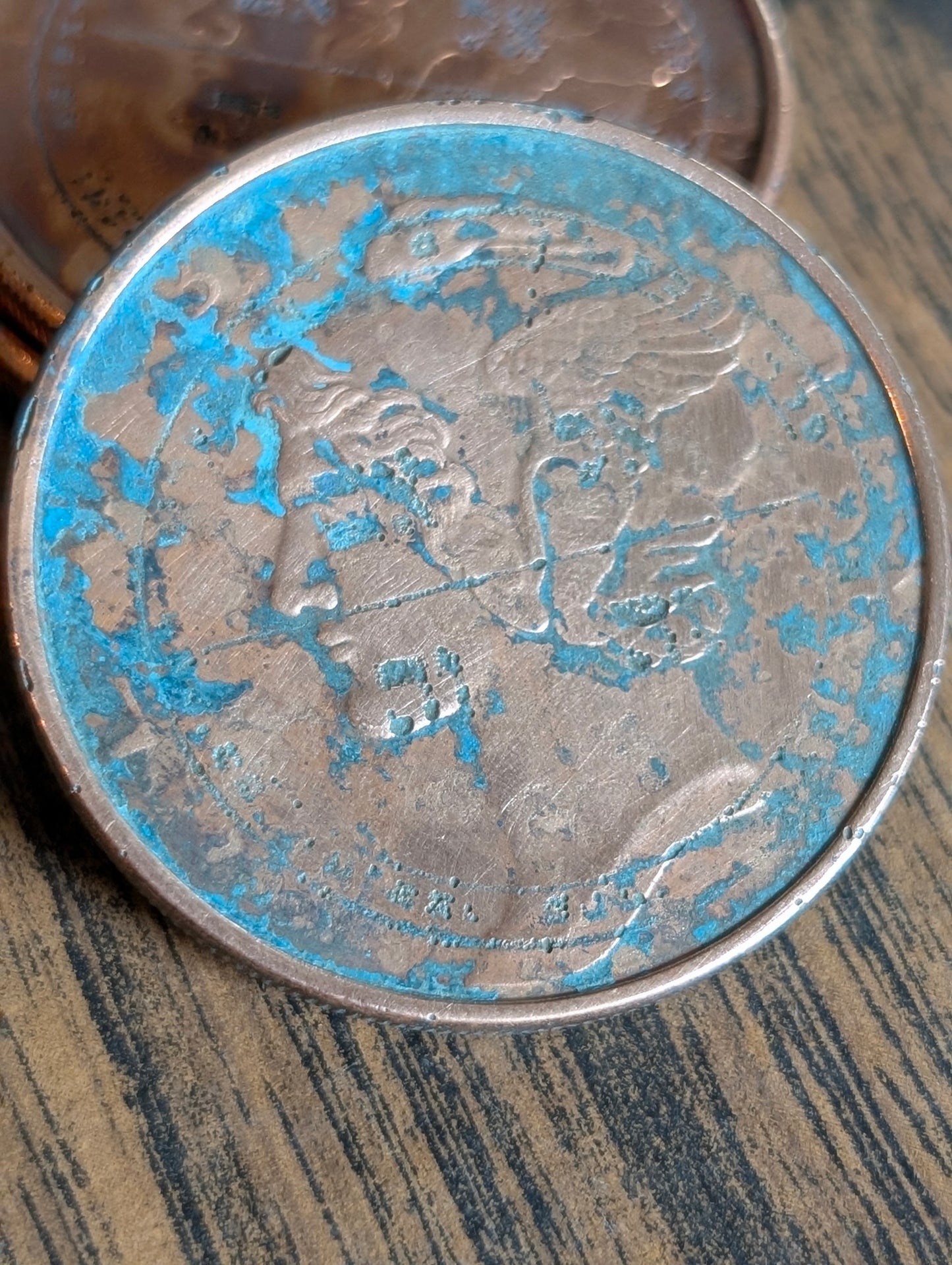 Copper Mercury Dime | Etched Mercury in Virgo Talismans