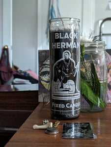 Black Herman Fixed Candles + Fixed Prayer Cards