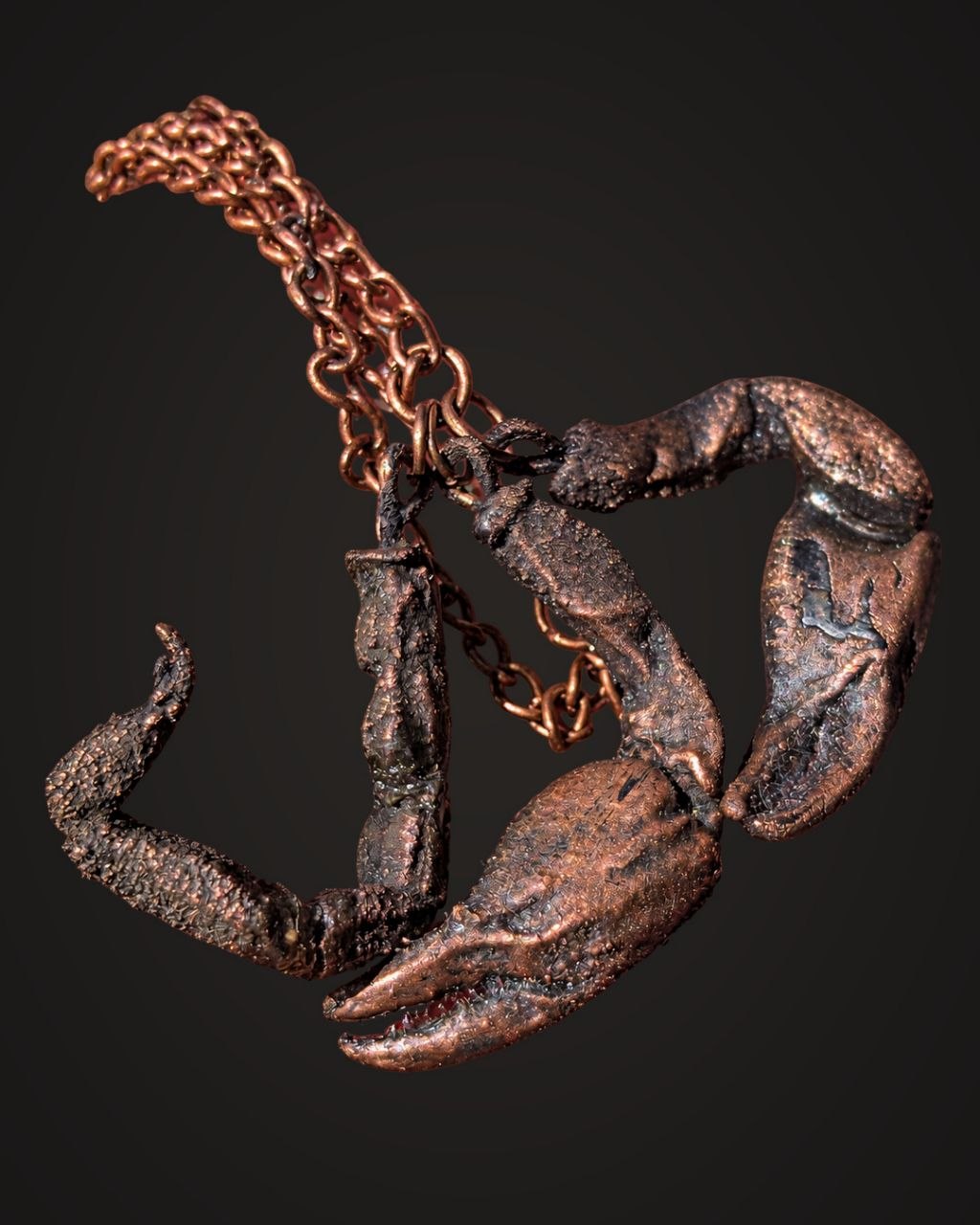 Venus Scorpio charm product photo showing copper scorpion detail